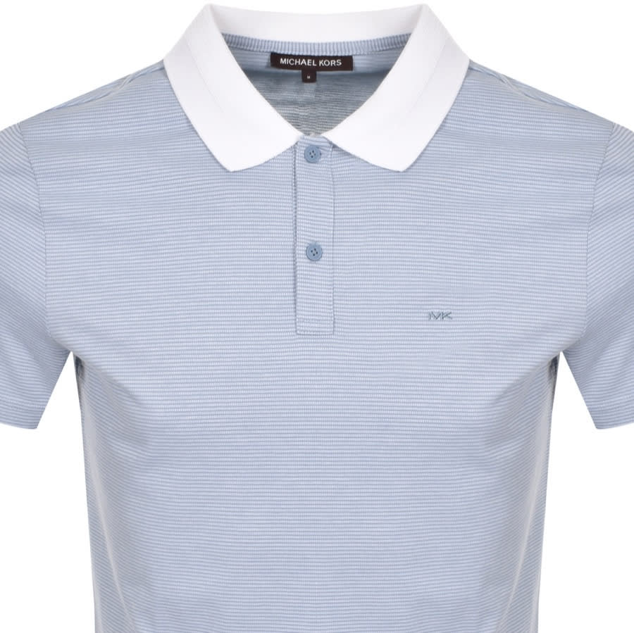 Alternative Image for ProductMichael Kors Jacquard Stripe Polo T Shirt Blue2